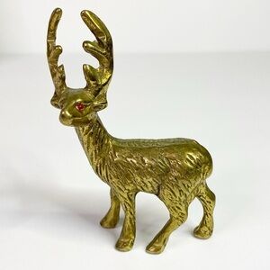 Vintage Brass Deer Decor Figurine